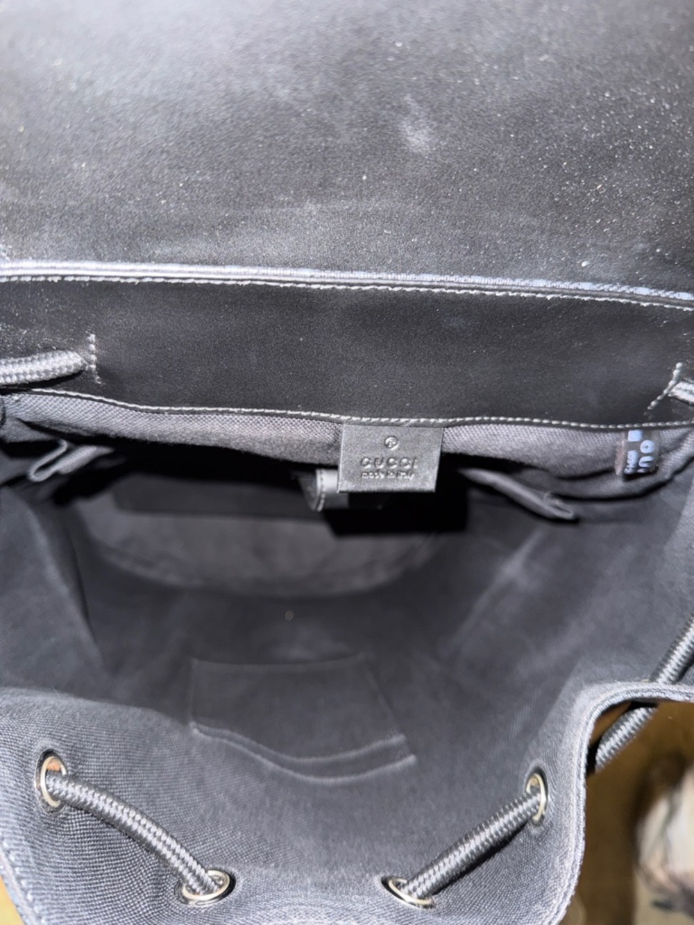 Gucci Black GG Supreme Backpack with Red and Blue Web Stripes - Picture 12 of 12